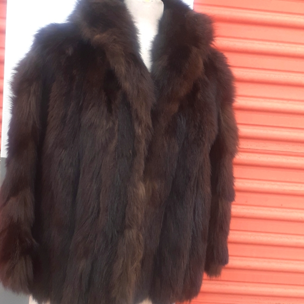 Vtg Fox Fur Jacket Hollywood Glam M/ L